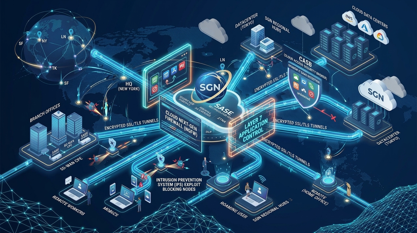 Cloud Next-Gen Firewall (NGFW) & CASB Architecture Diagram
